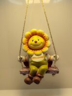 Whimsical Sunflower on a Swing Figurine - Happy Yellow Flower Garden Statue - Hanging Resin Patio, Porch & Home Decor Gift - Image 6