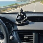 Hanuman Idol for Car Dashboard, Home, Office Desk ?Hanuman Murti for for Pooja, Temple Showpiece, Decoration, Festivals and Gifting. (Golden, 10cm) (with PreInstalled Adhesive) - Image 2