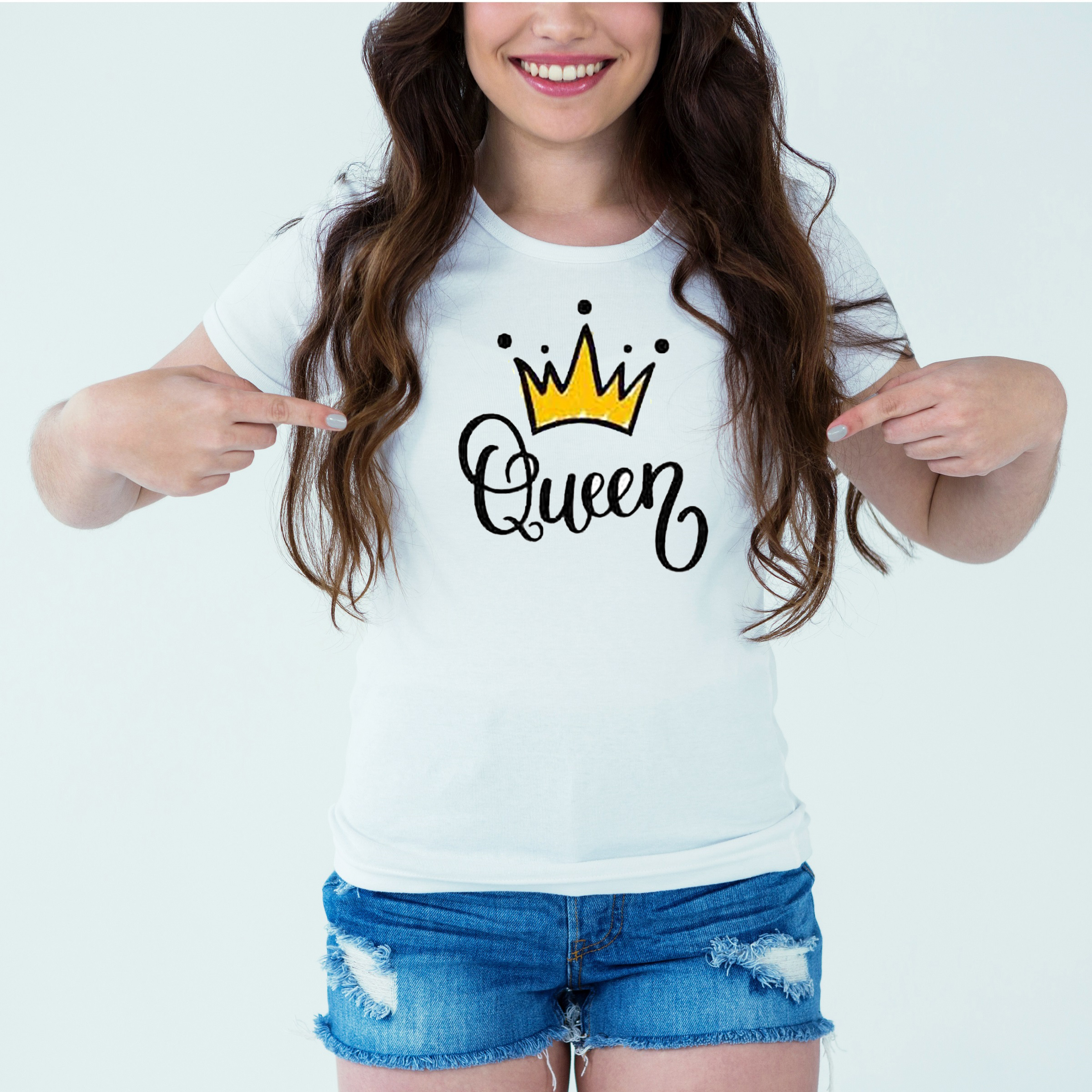 Mockup-Girl-queen-3.jpg Designer Printed T-Shirt :: Design type - Queen - Cloth type : Polyester - Image 1