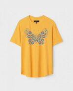 Yellow Unisex Cotton Regular Fit Printed Round Neck T-Shirt