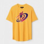 Yellow Unisex Cotton Regular Fit Printed Round Neck T-Shirt