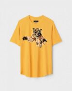 Yellow Unisex Polyster Regular Fit Printed Round Neck T-Shirt
