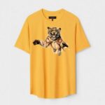 Yellow Unisex Cotton Regular Fit Printed Round Neck T-Shirt