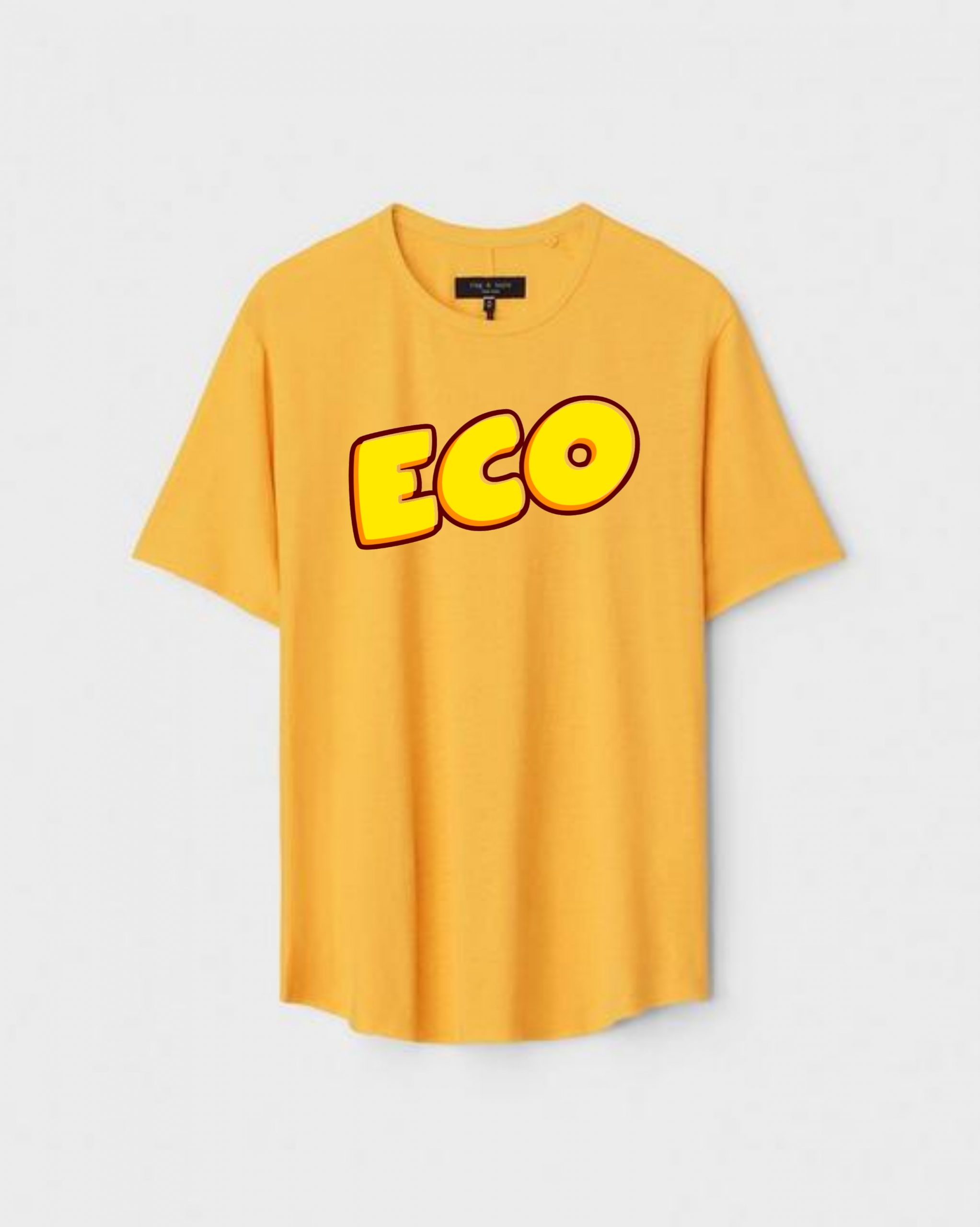 YLW-CTN-G-001-scaled-1.jpg Yellow Unisex Polyster Regular Fit Printed Round Neck T-Shirt - Image 1