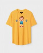 Yellow Unisex Cotton Regular Fit Printed Round Neck T-Shirt
