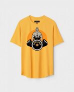 Yellow Unisex Polyster Regular Fit Printed Round Neck T-Shirt