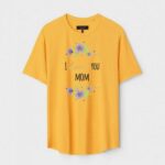 Yellow Unisex DOT KNIT Regular Fit Printed Round Neck T-Shirt