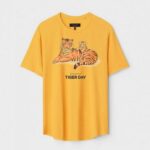 Yellow Unisex Cotton Regular Fit Printed Round Neck T-Shirt