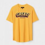 Yellow Unisex Polyster Regular Fit Printed Round Neck T-Shirt