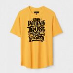 Yellow Unisex Polyster Regular Fit Printed Round Neck T-Shirt