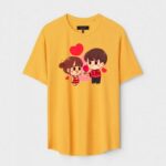 Yellow Unisex Cotton Regular Fit Printed Round Neck T-Shirt