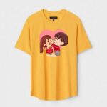 Yellow Unisex Cotton Regular Fit Printed Round Neck T-Shirt