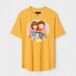 Yellow Unisex Polyster Regular Fit Printed Round Neck T-Shirt