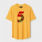 Yellow Unisex Polyster Regular Fit Printed Round Neck T-Shirt