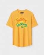 Yellow Unisex Polyster Regular Fit Printed Round Neck T-Shirt