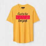 Yellow Unisex DOT KNIT Regular Fit Printed Round Neck T-Shirt