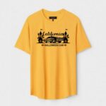Yellow Unisex DOT KNIT Regular Fit Printed Round Neck T-Shirt