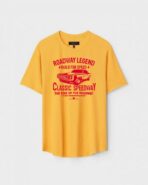 Yellow Unisex DOT KNIT Regular Fit Printed Round Neck T-Shirt