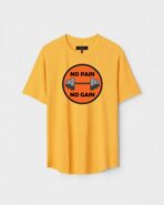 Yellow Unisex DOT KNIT Regular Fit Printed Round Neck T-Shirt