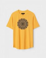 Yellow Unisex Cotton Regular Fit Printed Round Neck T-Shirt