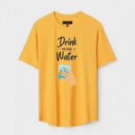 Yellow Unisex DOT KNIT Regular Fit Printed Round Neck T-Shirt