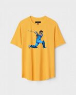 Yellow Unisex Polyster Regular Fit Printed Round Neck T-Shirt