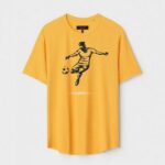 Yellow Unisex DOT KNIT Regular Fit Printed Round Neck T-Shirt