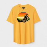 Yellow Unisex DOT KNIT Regular Fit Printed Round Neck T-Shirt