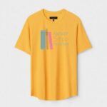 Yellow Unisex DOT KNIT Regular Fit Printed Round Neck T-Shirt