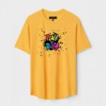 Yellow Unisex Polyster Regular Fit Printed Round Neck T-Shirt