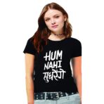 Cotton Regular Fit Printed Round Neck T-Shirt For Women