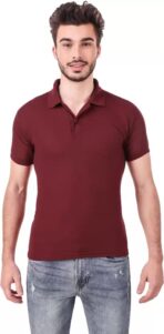 One-H Men's Polo Neck Short Sleeve Casual Tshirt Combo of Red, Maroon, Orange colors (Pack of 3) - Image 4